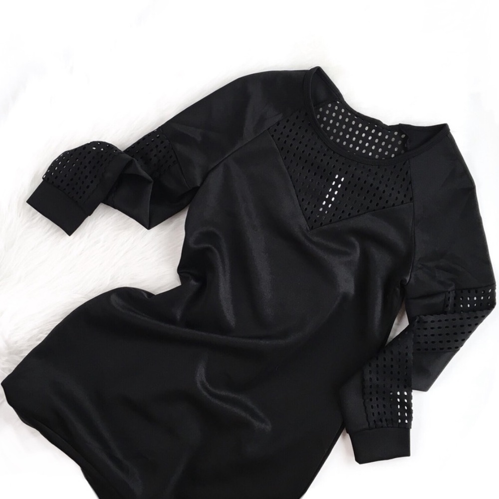Fabletics | lasercut dot panel LS sweatshirt dress